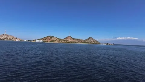 Ocean View in the Alas Strait between Lombok and Sumbawa Islands Stock Footage 283983051