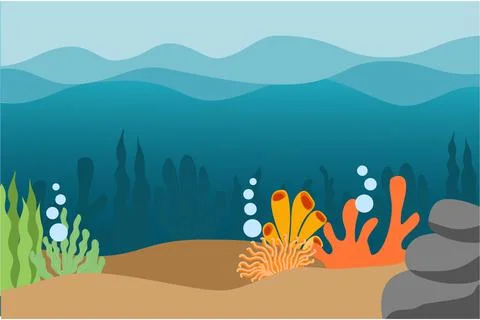 Ocean View Background Vector Stock Illustration