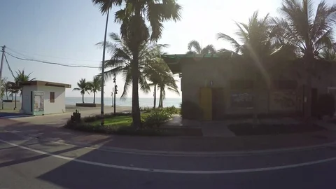 Ocean view beach front drive Stock Footage 120777225