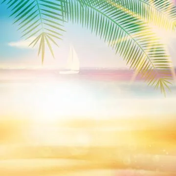 Ocean view from beach with retro look. Stock Illustration