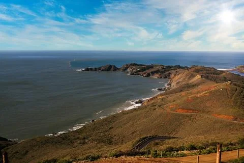 Ocean View with Beautiful Cloudy Sky Stock Photos