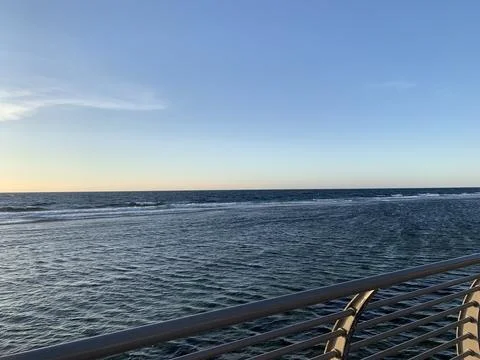 The Ocean view with the blue sky Stock Photos
