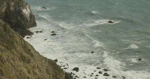 Ocean View From Bluff Stock Footage 192385254
