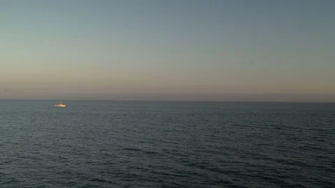 Ocean view with boat in distance Stock Footage 125806544