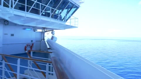 Ocean View from Cruise Ship Deck Stock Footage 347912210
