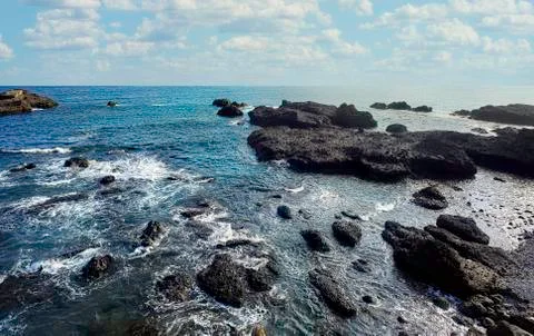 Ocean view from Eastern Taiwan. Stock Photos