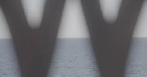 Ocean View Framed by Terrace Railing – Ungraded 4K Shot Stock Footage 320105598