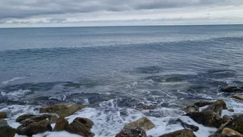 Ocean View with Gentle Surf 4K Stock Footage 318795313