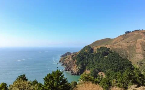 Ocean view from the hill. Stock Photos