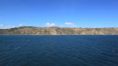 Ocean View of an Island Stock Footage 49183269