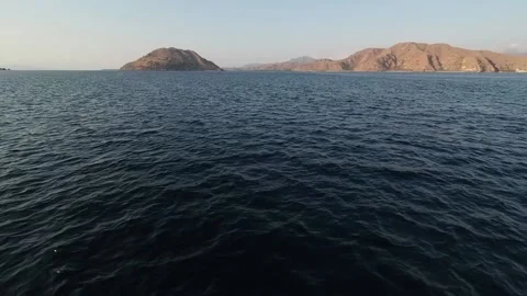 Ocean view of islands, driving through Komodo National Park Indonesia Video stock 131382640