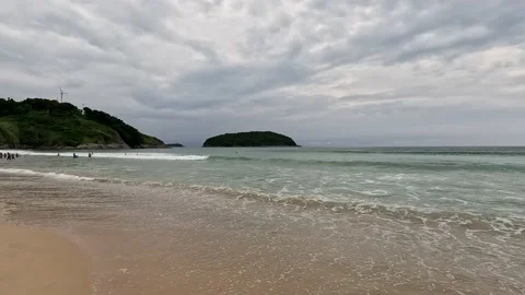 Ocean view with islands from shore Stock Footage 220321868