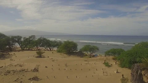 Ocean View Jib Down To Graveyard Stock Footage 71700637