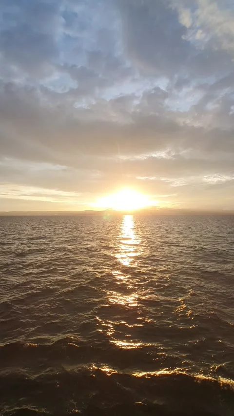 Ocean view with light reflection Stock Footage 297434375