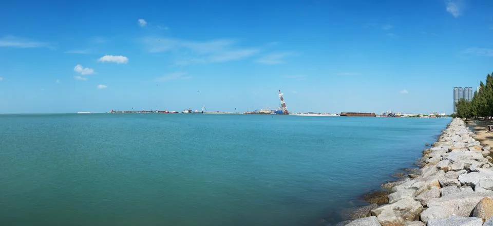 Ocean view on Malacca strait Stock Photos