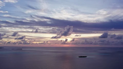 Ocean view in the Maldives at sunset Stock Footage 283221748