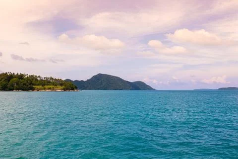 Ocean View with Mountain Stock Photos