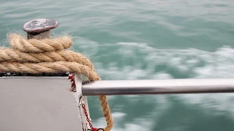 Ocean view from a moving ship. Stock Footage 124585153