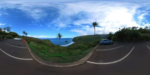 Ocean view point on the Big Island, Hawaii, USA,360, VR Stock Footage 258066765