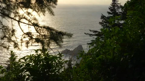 Ocean View of Rocks in Ocean Stock Footage 341366886