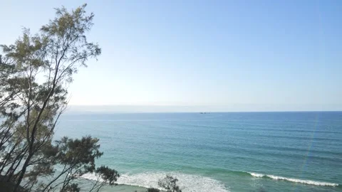 Ocean view with Sun Flare Byron Bay Video stock 330472379