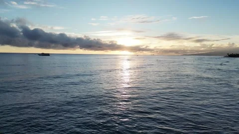 Ocean view of a sunset Stock Footage 247599197