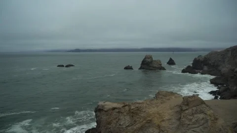 Ocean view from Sutro Baths Ruin, San Francisco Stock Footage 232424255