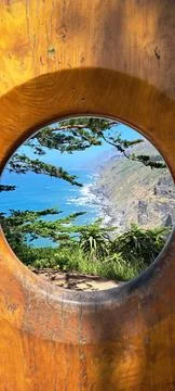 Ocean view through a circular hole Fotos de archivo