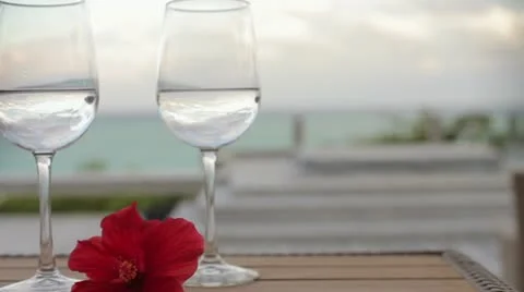 Ocean view through glasses (shot 1 of 2) Stock Footage 21163573