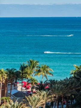 Ocean view through the window of building Stock Photos