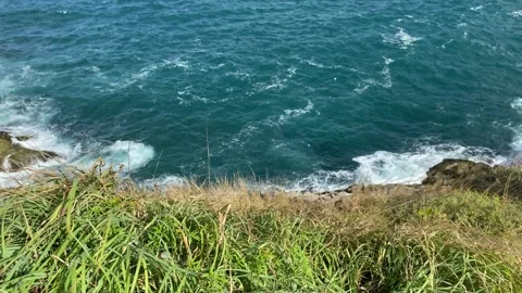 Ocean view wave hit shore outdoor sunny day at Promthep Cape, Phuket, Thailand Video stock 278039956
