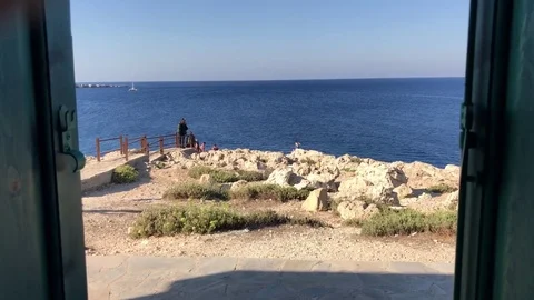 Ocean view from window. Sea View from the window Stock Footage 83342991