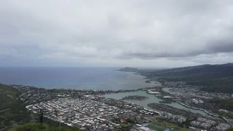 Ocean Views and Town Below Video stock 155364185