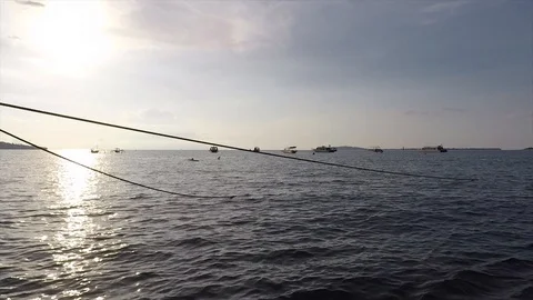 Ocean views seen through ship in lombok indonesia Stock Footage 120224895