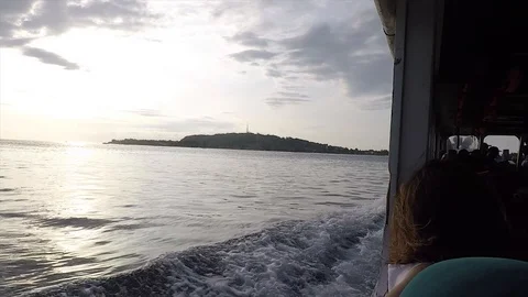 Ocean views seen through ship in lombok indonesia Stock Footage 120225080