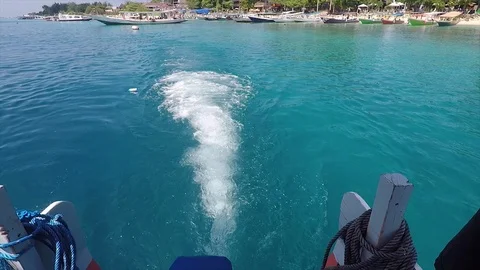 Ocean views seen through ship in lombok indonesia Stock Footage 120225373