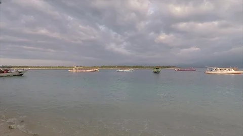 Ocean views seen through ship in Lombok indonesia Stock Footage 120225394