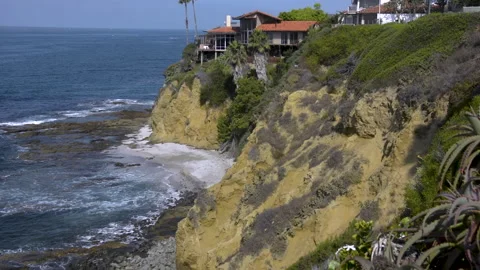 Ocean Views From Top of Cliff Stock Footage 138619489