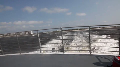 Ocean wake at the back of a boat Stock Footage 124999791