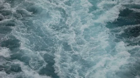 Ocean wakes behind large cruise ship P HD 9102 Stock Footage 7757676