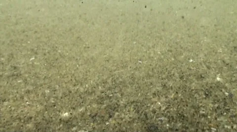Ocean Water Moving Sand Accross Ocean Floor Slow Motion Clip