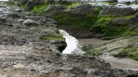 Ocean Water Over Rocks Stock Footage 135162395