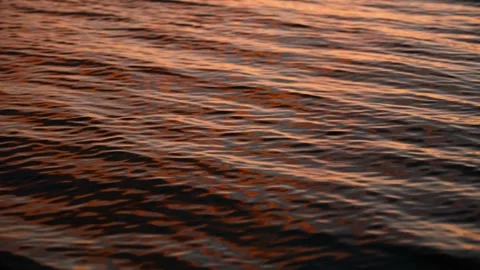 Ocean Water Ripples at Sunset in Slow Motion Stock Footage 325482012