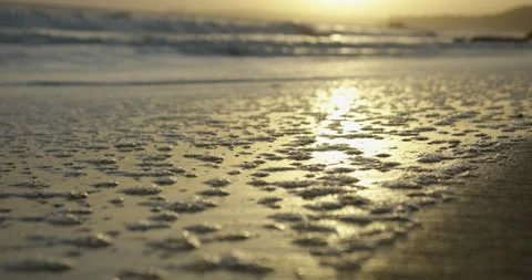 Ocean Water Slow Motion Sunset Stock Footage 192319903