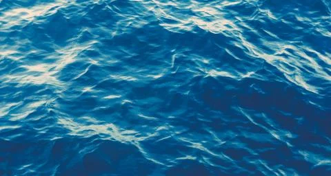 Ocean water surface texture, vintage summer holiday background Stock Photos