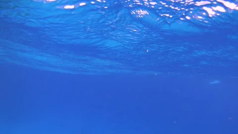 Ocean water surface underwater, slow motion Stock Footage 169813058