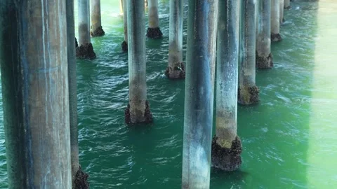 Ocean Water under the pier Stockbeeldmateriaal 283391791