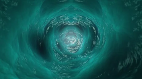 Ocean Water Vortex With Blue Waves Seamless Loop Animation. - closeup, Stock Footage 240895393