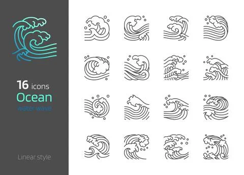 Ocean water wave icon Stock Illustration