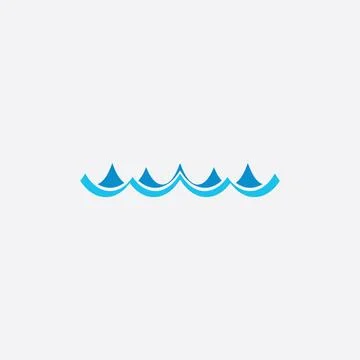 Ocean water waves icon vector symbol Illustrazione stock